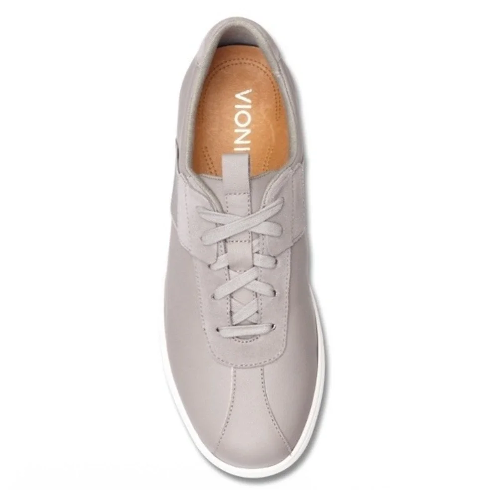 Vionic Casual Lono Sneaker Mens US 7 EU 40‎ Gray Leather Arch Support New